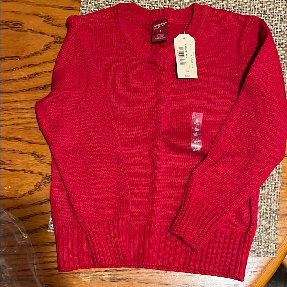 Arizona Red Crewneck Sweater Vibrant Knit Design